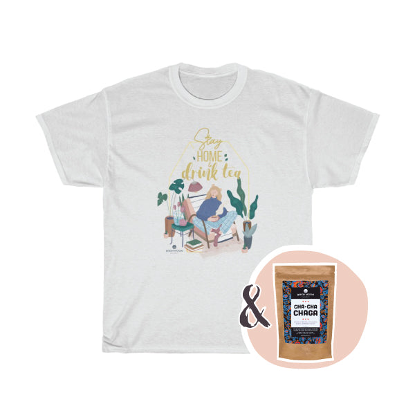 Tea + Tee Set – Any Tea with 'Stay Home & Drink Tea' T-shirt