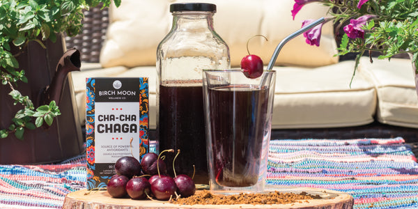 Iced Chaga Tea with Cherry