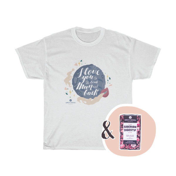 Tea + Tee Set – Any Tea with 'To the Moon & Back' T-shirt