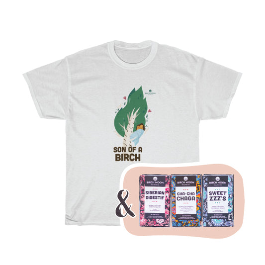 Tea + Tee Set – Wellness Trio Bundle with 'Son of a Birch' T-shirt