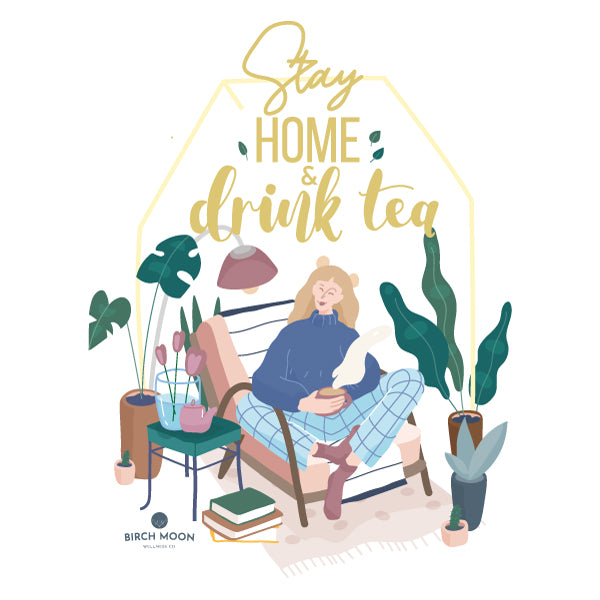 Stay Home & Drink Tea – Cotton Short Sleeve Graphic T-shirt